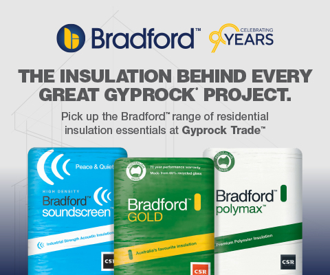 BRADFORD Insulation banner on Gyprock Trade Centre mobile